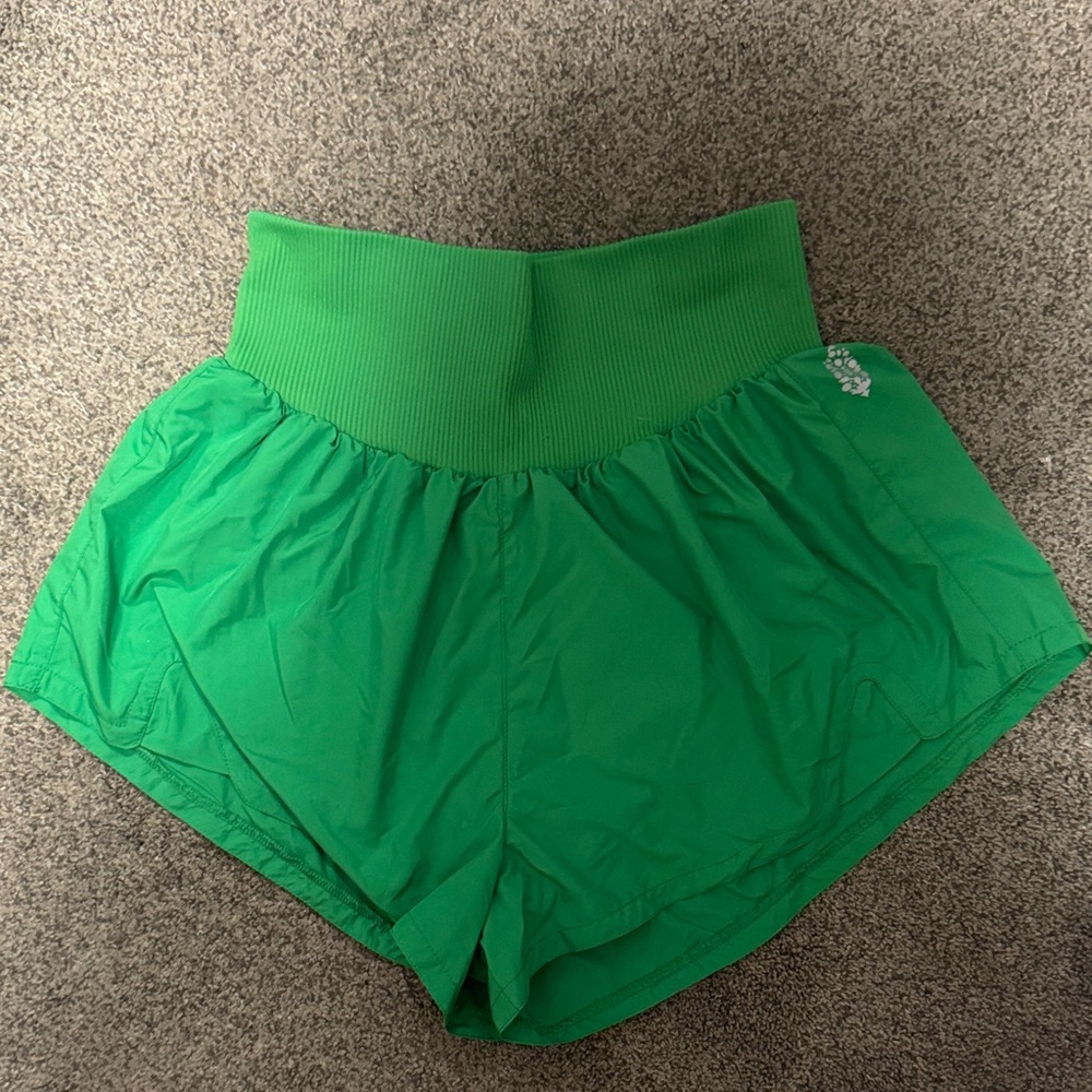 High Waist Green Women's Shorts